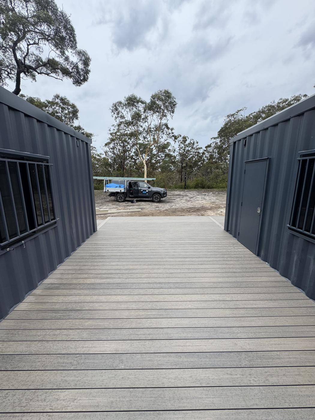 Container office & pergola — Bara Barang, Mangrove Mountain