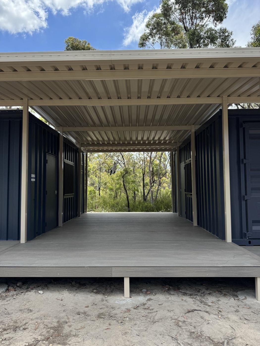 Container office & pergola — Bara Barang, Mangrove Mountain