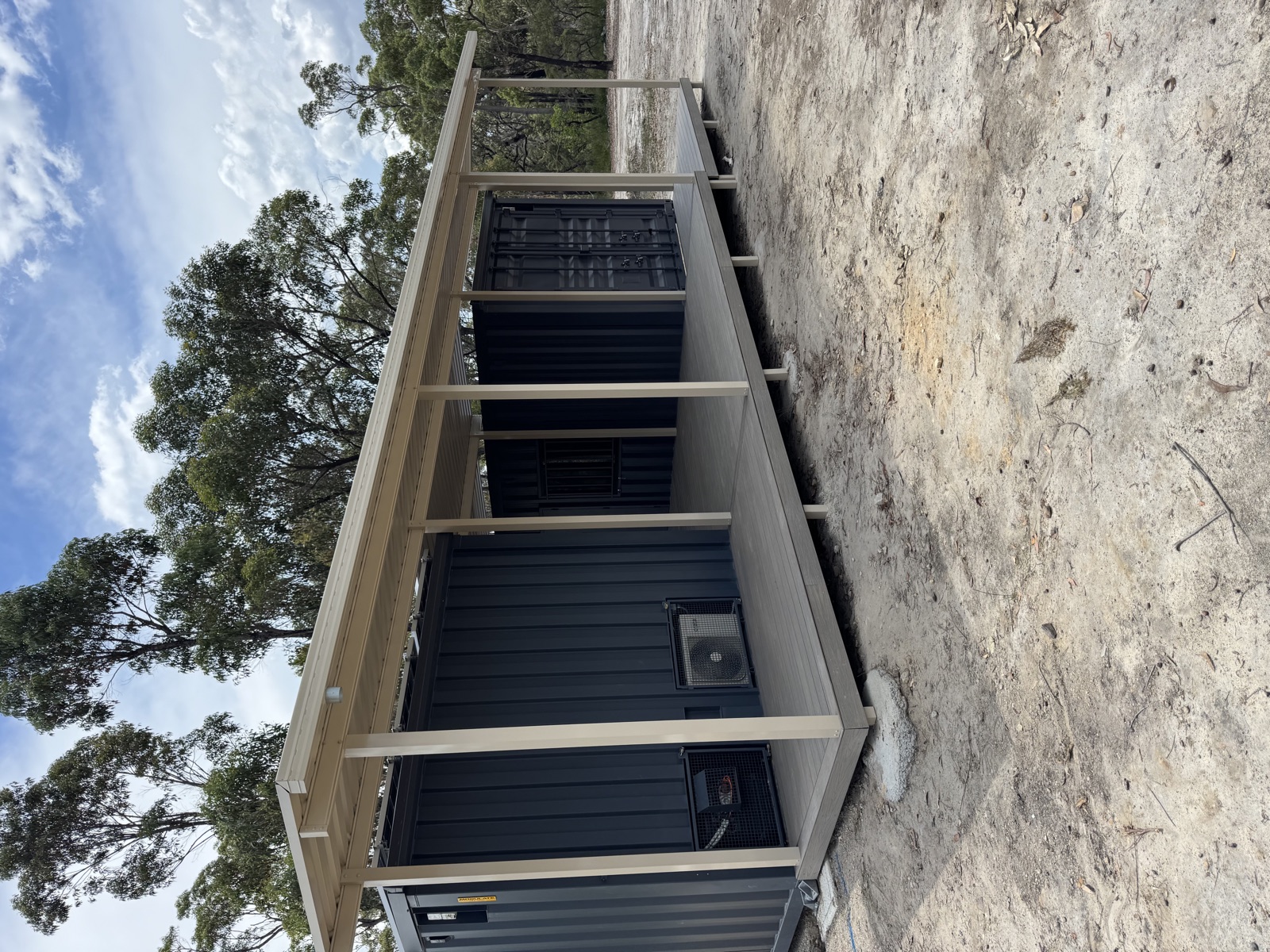 Container office and pergola — Bara Barang, Mangrove Mountain
